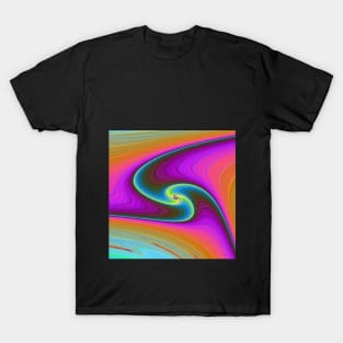 Psychedelic, Ombre, Fractal, Purple and Orange, Triswirl Design. T-Shirt